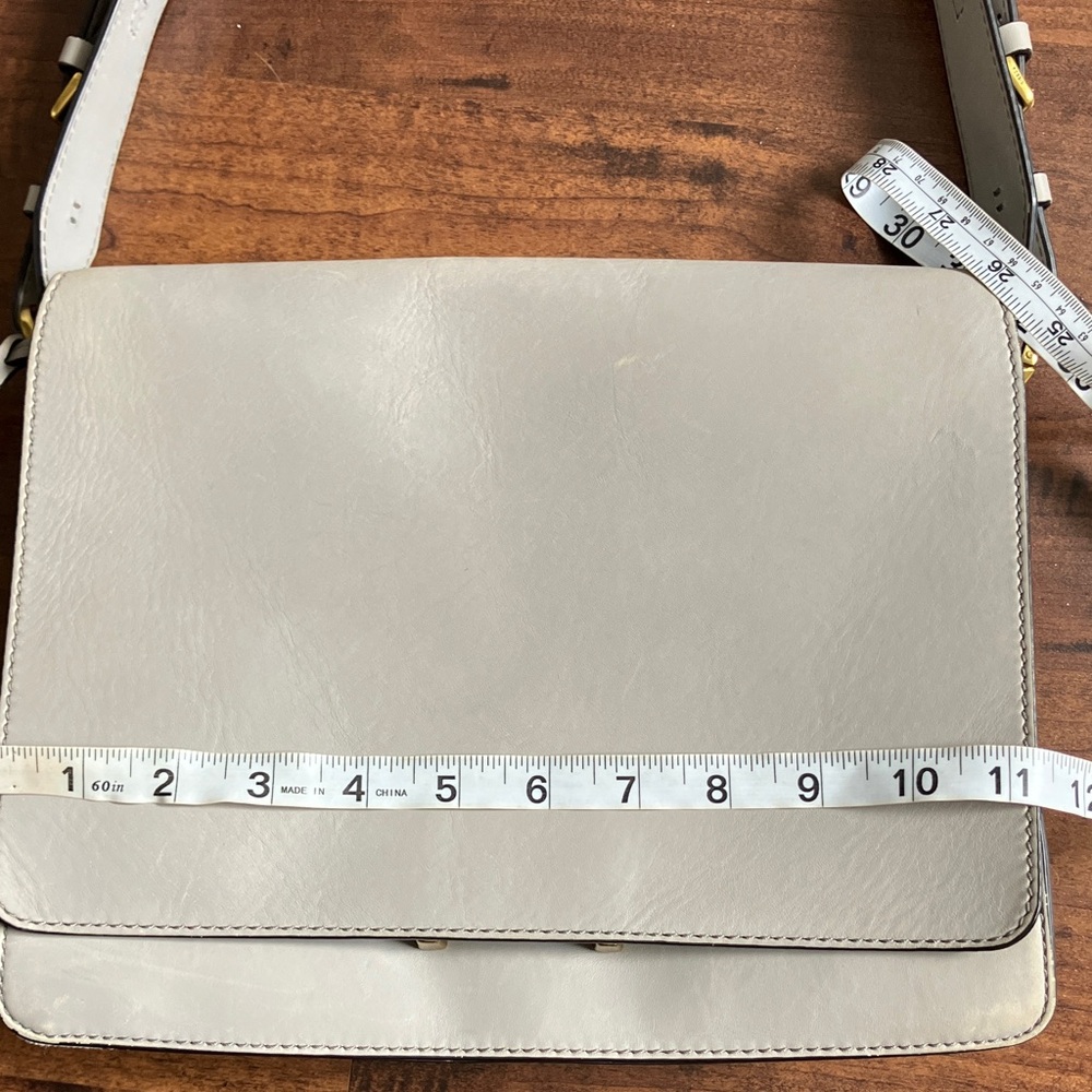 Fossil Finley Gray Leather Shoulder Bag - Picture 15 of 16